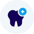 Dental health icon with a cross