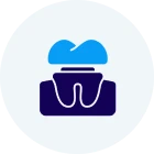 Dental health icon with a cross
