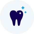 Dental health icon with a cross