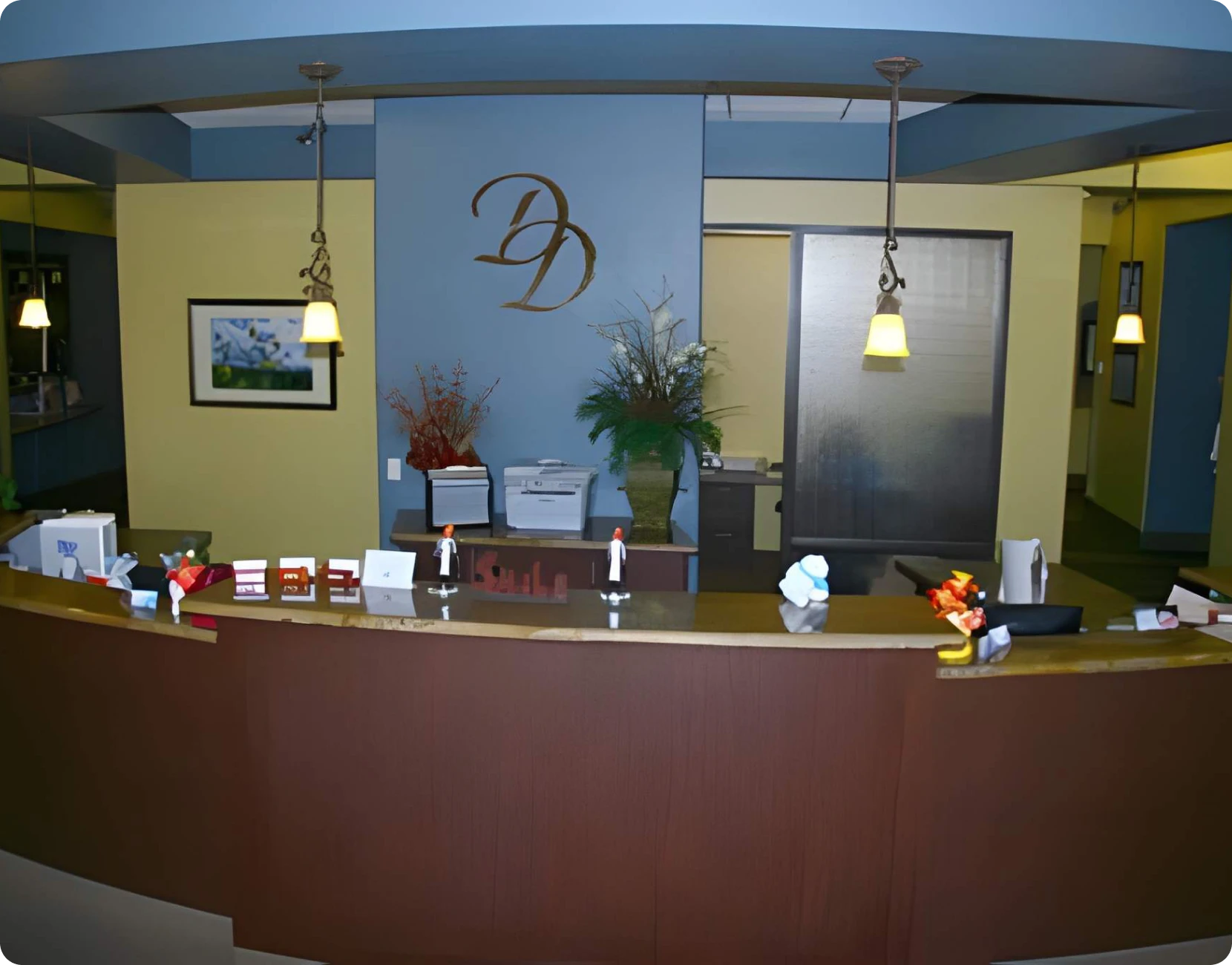 Dental office reception desk