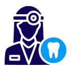 Dentist avatar and tooth graphic