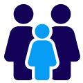 Group of three people symbol
