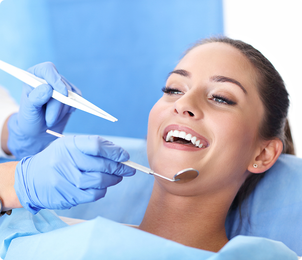 Smiling during dental appointment