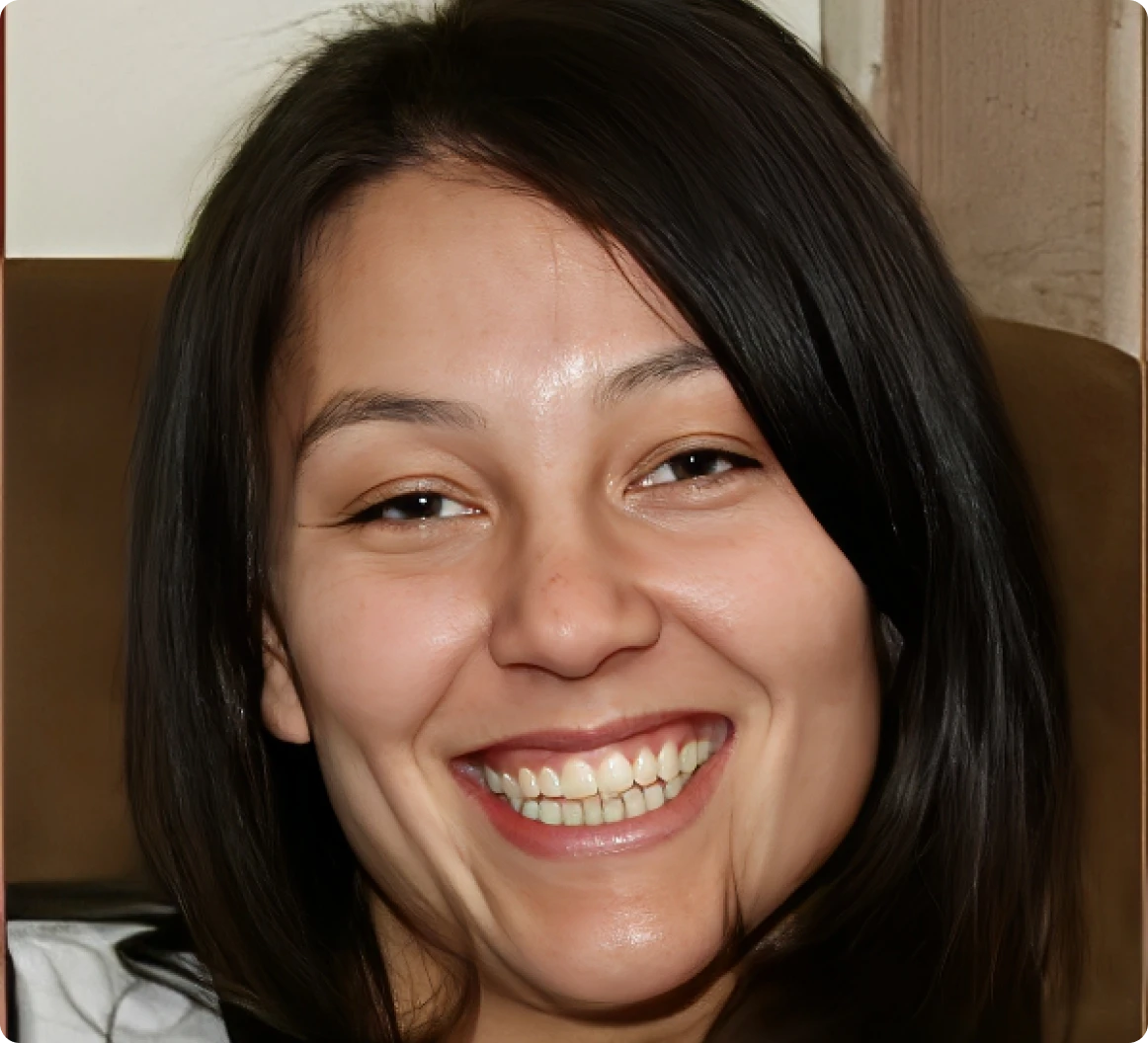 Cheerful face with a bright smile